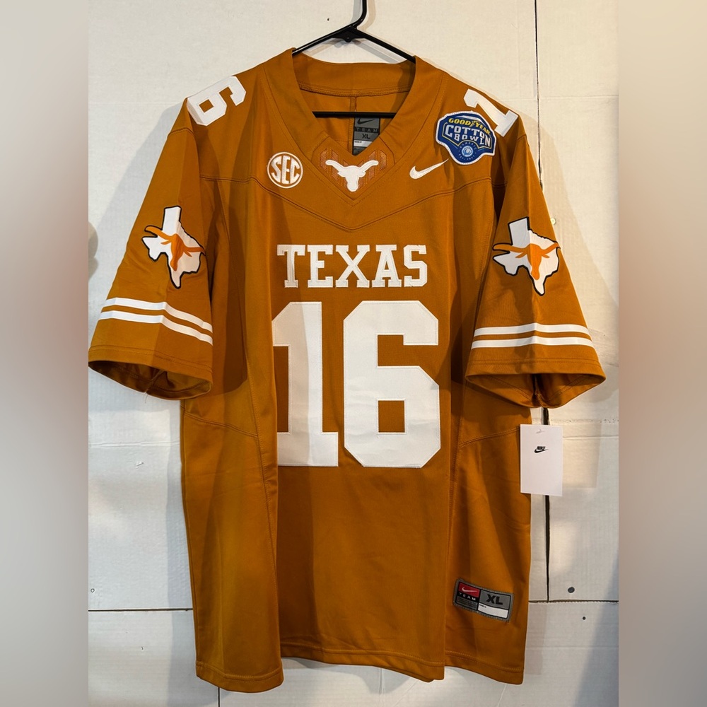 Arch Manning #16 Texas Longhorns 2025 CFP Cotton Bowl Playoffs MEN Jersey Sz XL